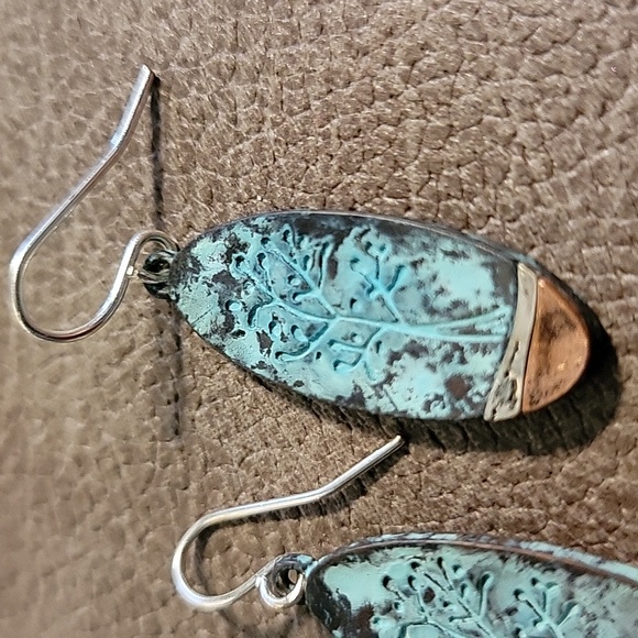 BOGO Turquois metal earrings with tree of life - Picture 2 of 4